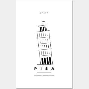 Pisa Minimal Black Line Design Posters and Art